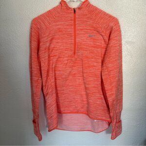 Nike Dri-Fit Orange Heather Long Sleeve Element Sphere 1/2 Zip Medium